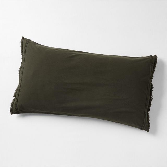 Organic Cotton Ficus Green King-Size Pillow Sham Cover