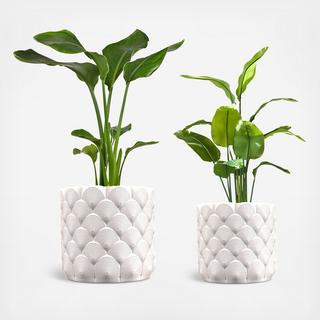 Syrie Ocean Wave 2-Piece 3D Printed Planter Set