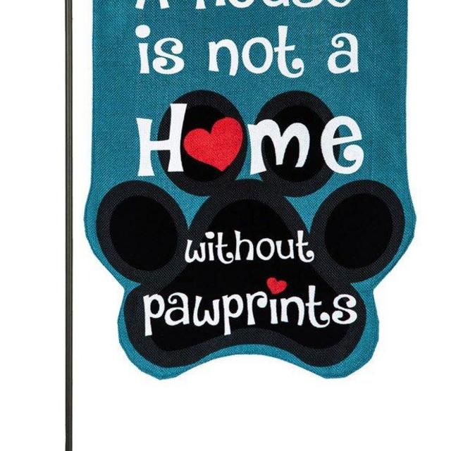 Evergreen Flag Paw Prints Burlap Garden Flag - 12.5 x 18 Inches Outdoor Decor for Homes and Gardens