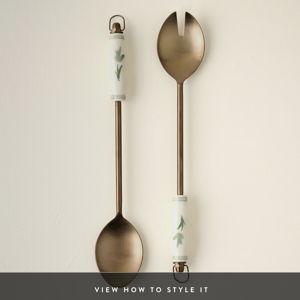 Magnolia: Copper Floral Serving Utensil Set