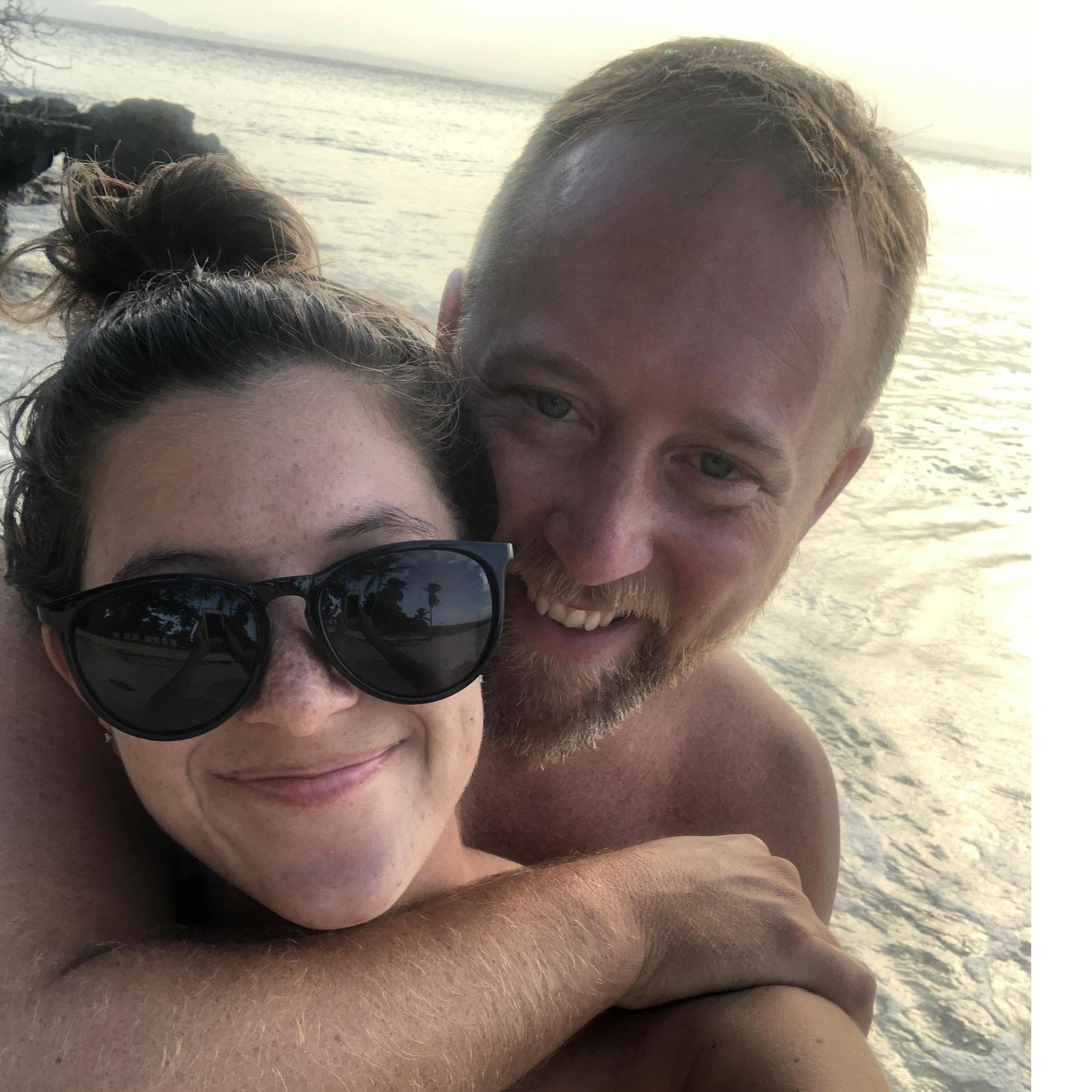 They both have a love for the beach and they try to go as often as possible. However, they enjoy beach time differently: Kendall loves activities and Aaron enjoys sitting with a podcast and a beer.