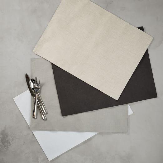 Belgian Flax Linen Placemat Set - Lined
