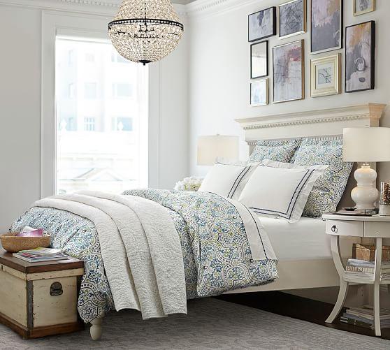 Belgian Flax Linen Floral Stitch Quilt  - Full/Queen