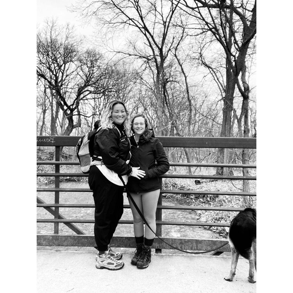 Hiking at Jamie'e favorite place back home in Illinois.