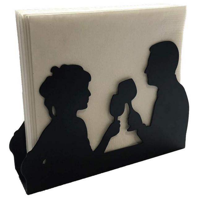 Napkin Holder: Freestanding Tissue Dispenser/Holder; Table Napkin Holder for Home Kitchen Restaurant Picnic Party wedding etc./ Galvanized Décor (Couple)