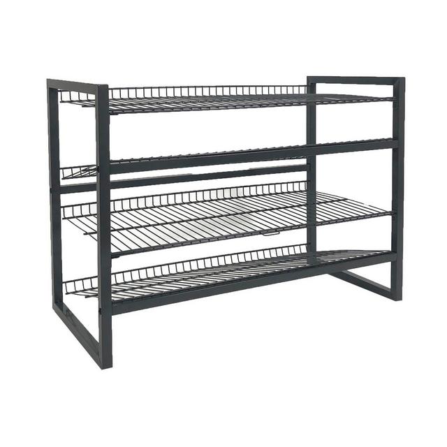 ORG Compact 4-Tier Shoe Rack in Grey