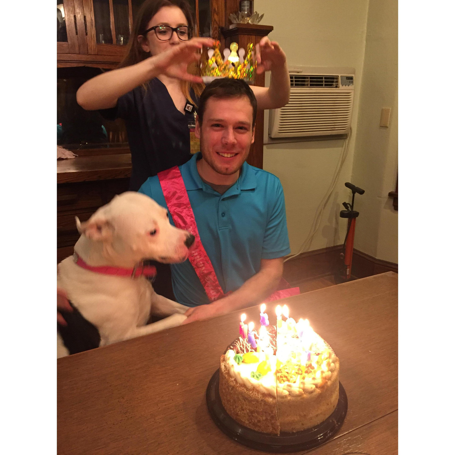 This is John, our long time friend and roommate on his 25th birthday. We are so lucky to have a friend who puts up with us 24/7 lol