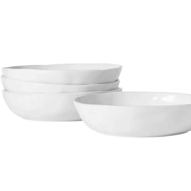 Fitz and Floyd Fitz And Floyd Everyday White Organic Dinner Bowl Set, Set Of 4 | Wayfair