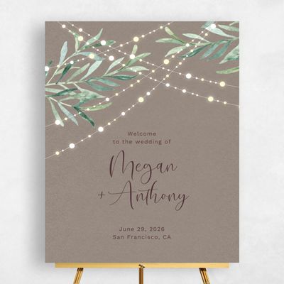 Taupe, Brown Wedding Sign - Saranac Portrait