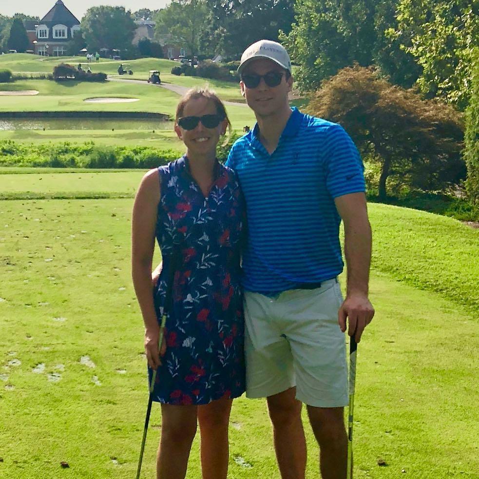 This was taken the first time Brad met Caroline's parents. 18 holes of golf AND dinner at their house...quite the introduction!