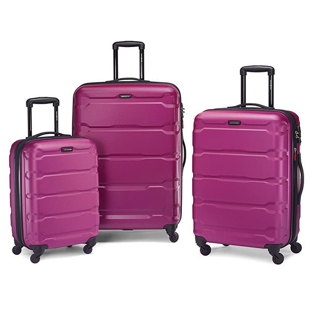 Samsonite Omni PC Hardside Expandable Luggage with Spinner Wheels, Radiant Pink, 3-Piece Set (20/24/28)