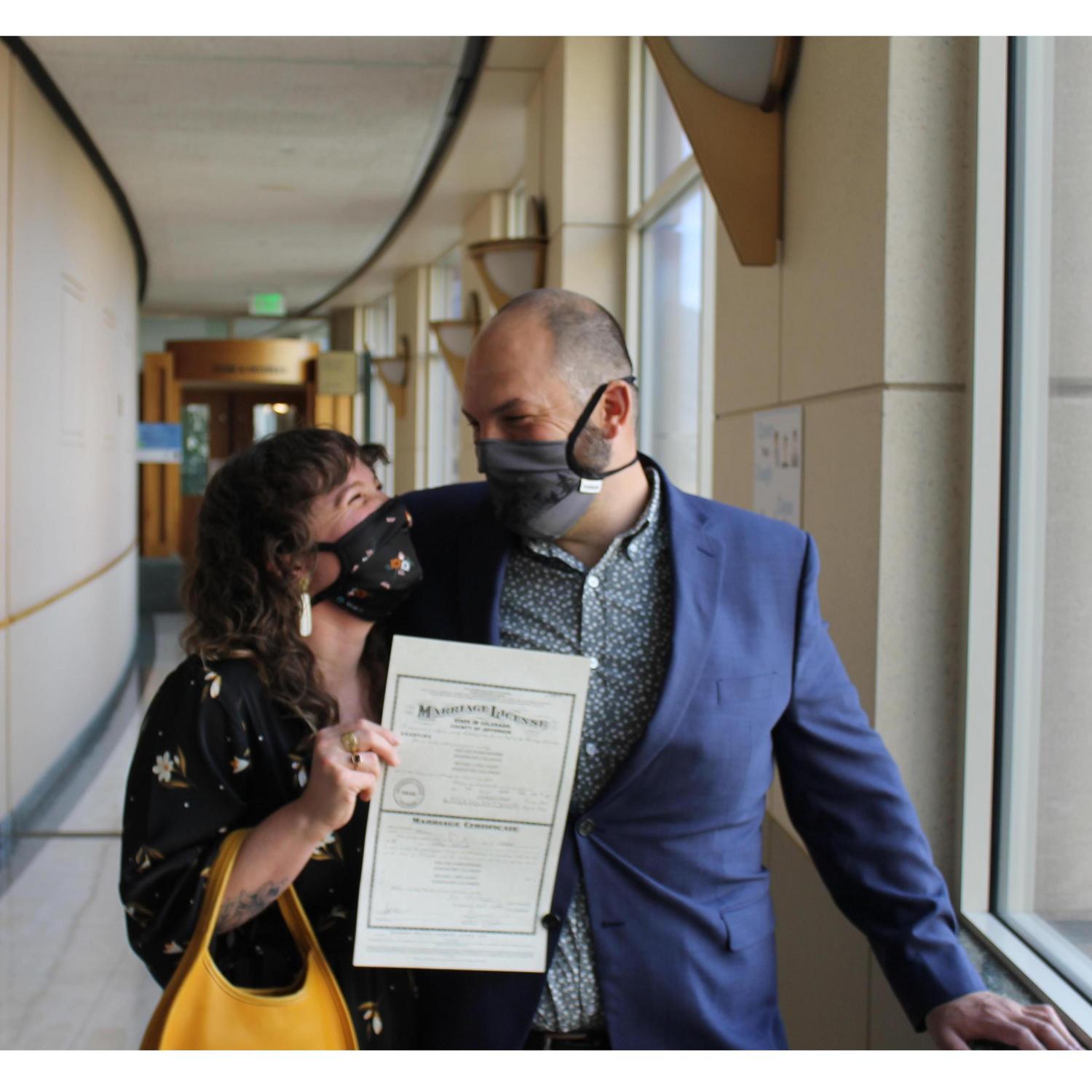 Getting our marriage license during a pandemic. Never thought I would say those words!