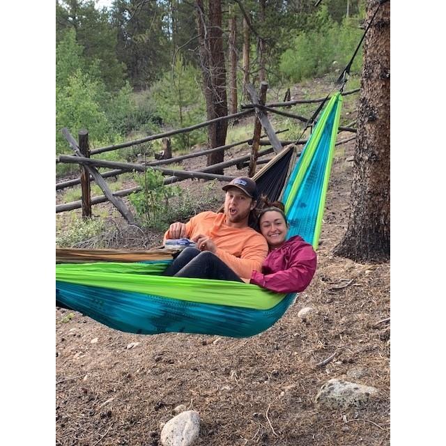 We were taking a relaxing hammock break during our backpacking trip on the Colorado trail.