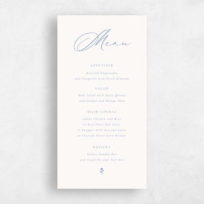 Blue Elegant Wedding Menu - Kiruna