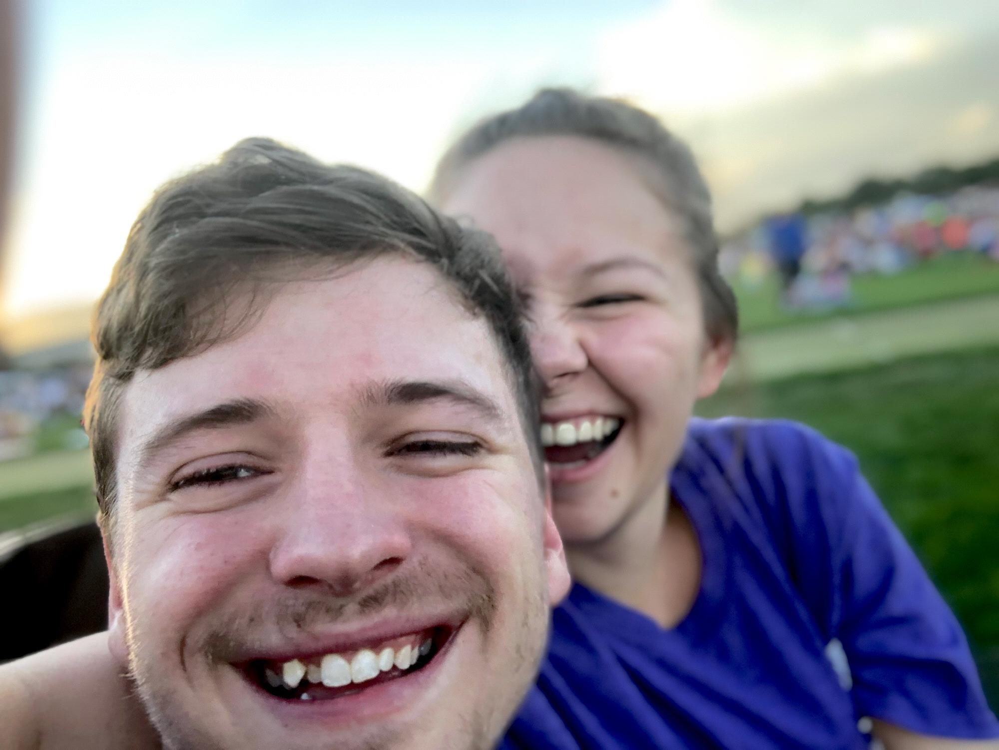 First Fourth of July together! At Memorial Park in Colorado Springs, waiting for the fireworks to start!