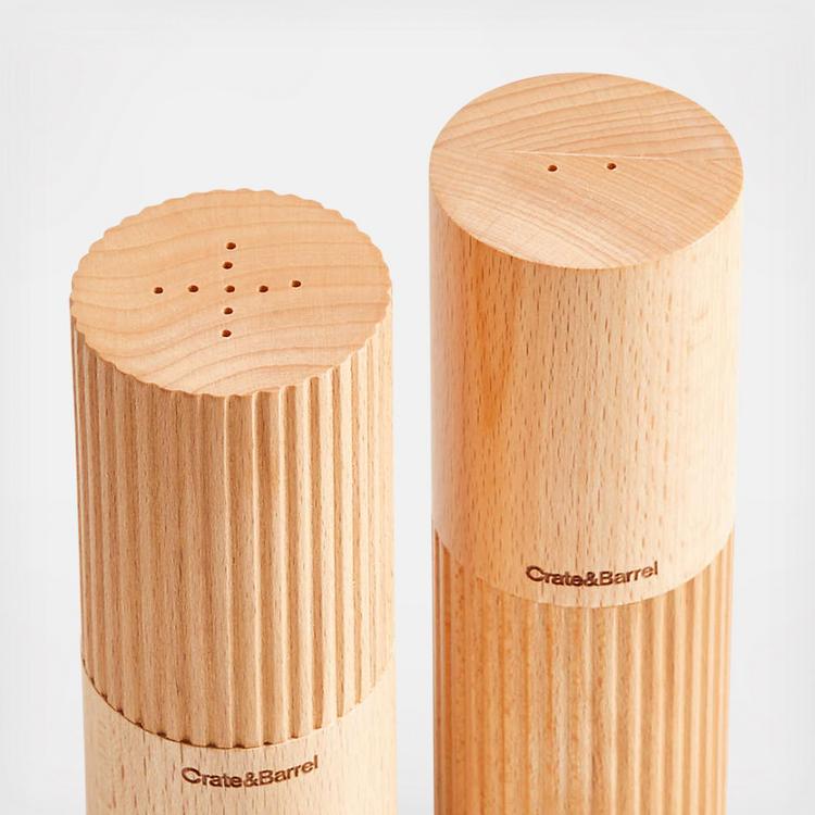 Crate and Barrel Marin Salt & Pepper Shakers - Black