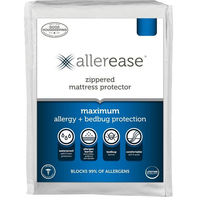 King Maximum Bed Bug and Allergy Mattress Protector White - AllerEase