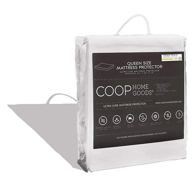 COOP HOME GOODS – Mattress Protector – Soft and Noiseless - Waterproof and Hypoallergenic - Protect Your Mattress Against Fluids/Spills/Mites/Bed Bugs - Oeko-TEX Certified Lulltra® Fabric - Queen