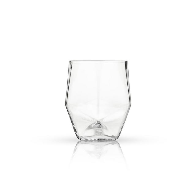 Viski Seneca Faceted Crystal Tumblers, Set of 2