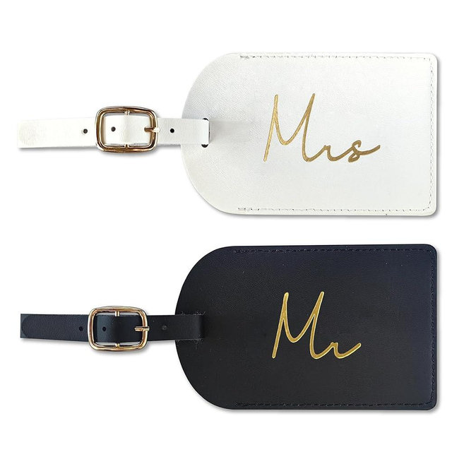GroomBrideGifts Mr and Mrs Luggage Tags, Bridal Shower Gift, Honeymoon Travel Essentials,Engagement Gift for Couples