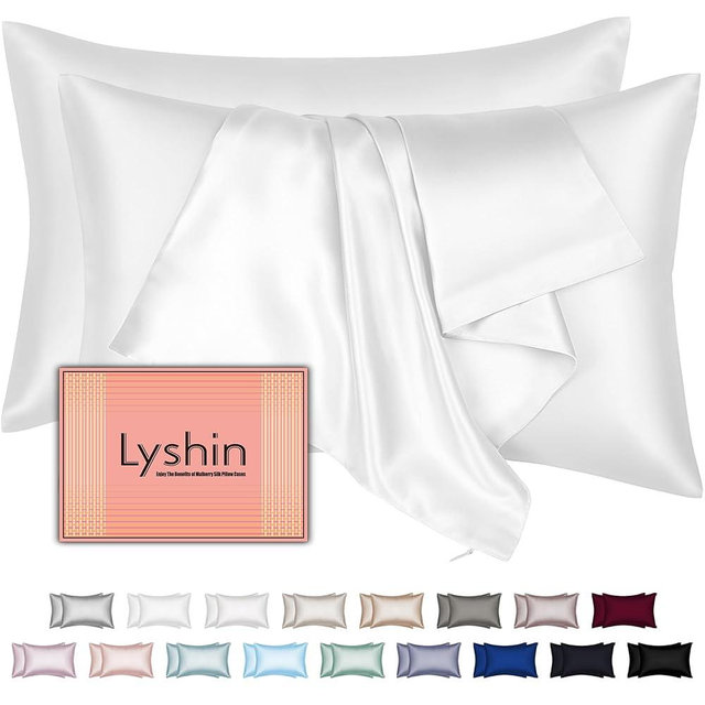 Mulberry Silk Pillow Cases 2 Pack King Size 20x36 Inches with Hidden Zipper, Ultra Smooth and Soft Breathable Cooling Silk Satin Pillowcase Set of 2, Better for Hair and Skin, Gifts for Women Men