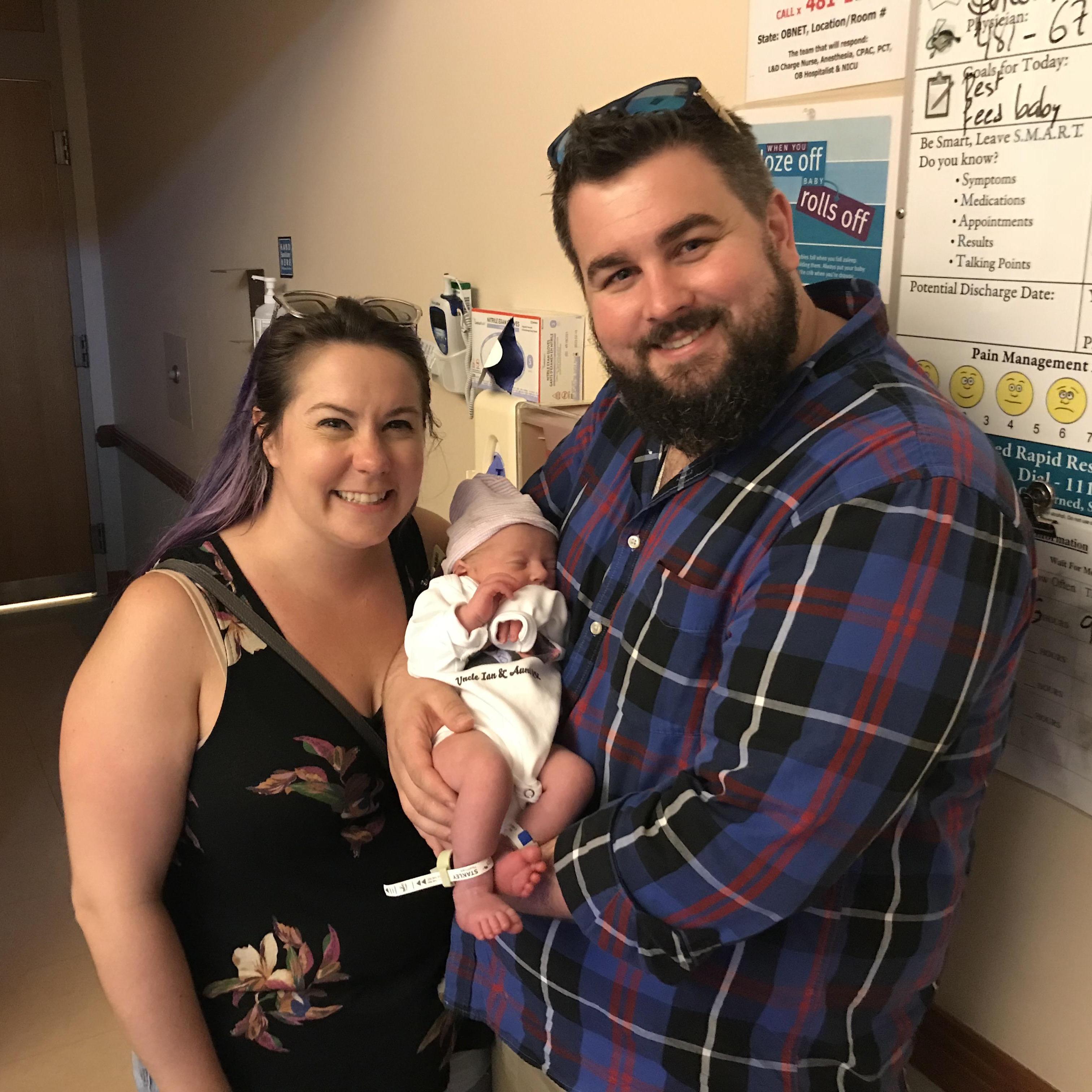 Meeting our Nephew, CJ.  Less than 24 hours after we got engaged.  June 18, 2018.