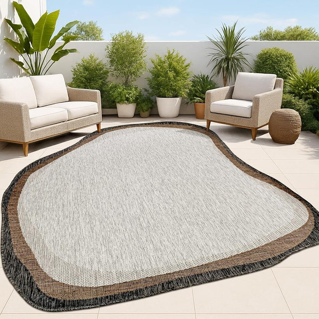 JONATHAN Y Rustic Abstract Indoor Outdoor Area Rug 8X10 Gray/Black, Wyatt Modern for Backyard, Patio, Porch, Easy-Cleaning, High Traffic, Pet-Friendly, Non-Shedding (SHP200C-8)