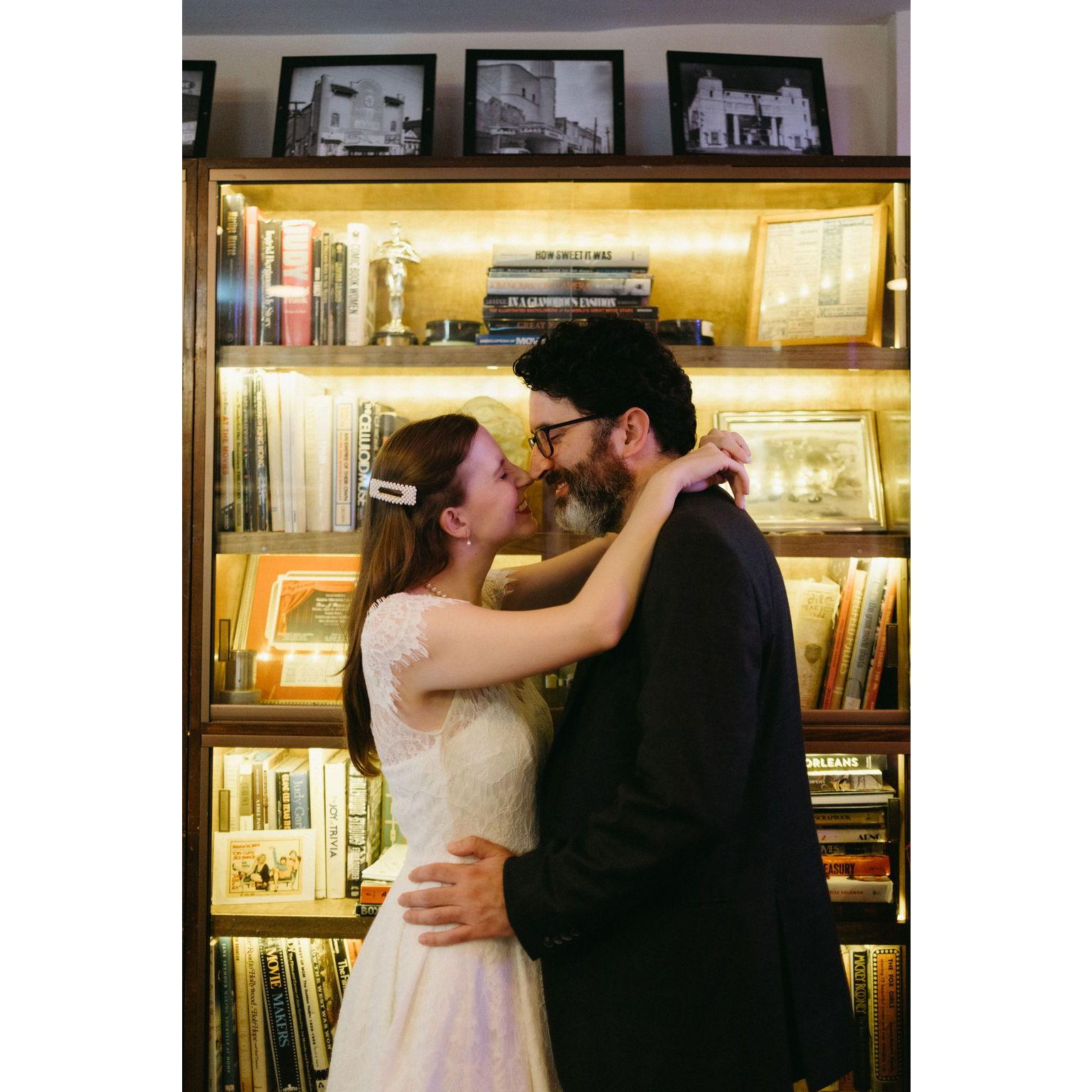 Engagement photo shoot at the historic Prytania Theatre in Uptown New Orleans.