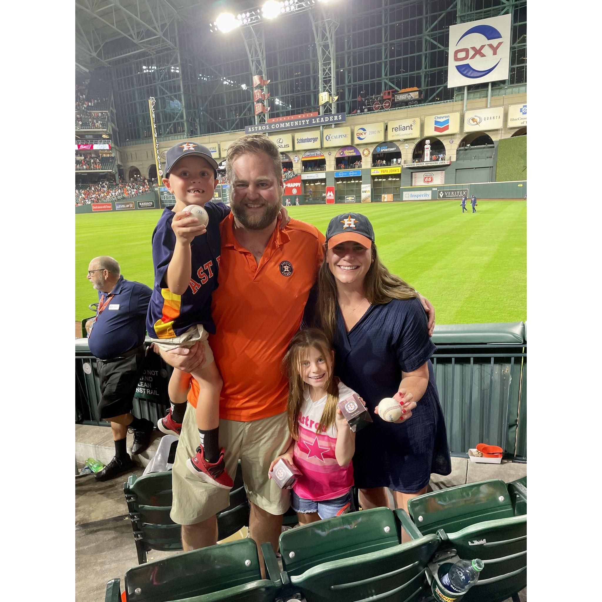 Graeme caught his first baseball! Aug 2022, Houston TX