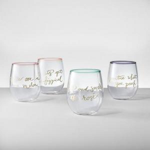 Plastic Stemless Wine Glasses 15oz Green/Purple Set of 4 - Opalhouse™