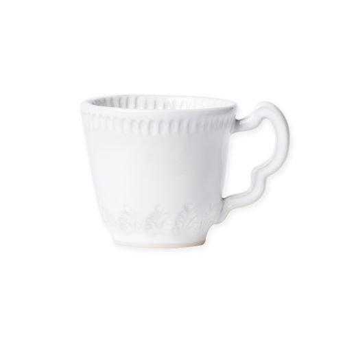Vietri Incanto Stone White Leaf Mug