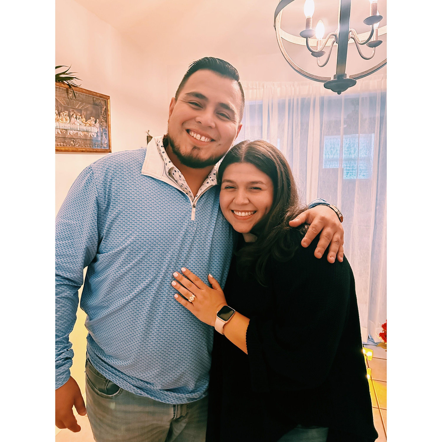 Moments after David proposed and Emily said "YES"!