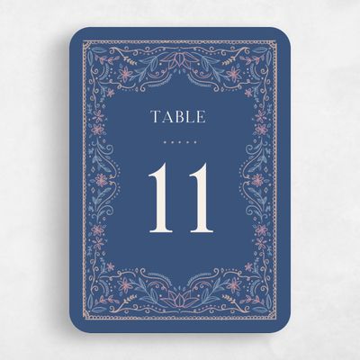 Blue Rounded Wedding Table Number - Maglorie