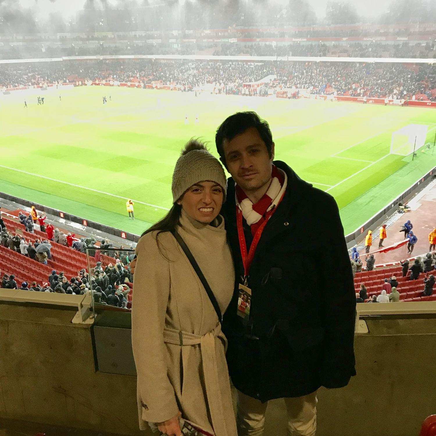 Our first EPL game together - Arsenal beat Man U 2-0 at the Emirates