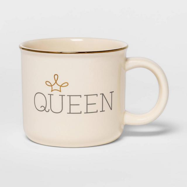 15oz Stoneware Queen Camper Mug White - Threshold™