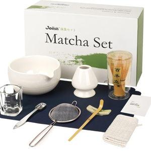 Matcha Whisk Set, Matcha Kit 10-Pcs, Bamboo Whisk and Bowl with Spout & Measuring Spoon & Glass, Japanese Tea Making Tools, White