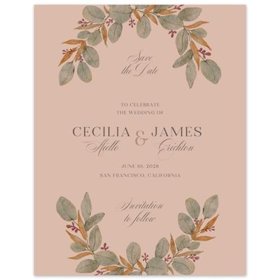 Sandstone, Brown Wedding Digital Save the Date - Nutmeg Portrait