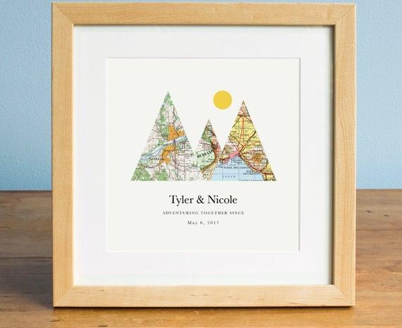 Adventure Together Personalized Mountain Map