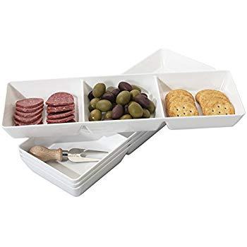 Avant 15" x 10" Plastic Serving Tray | set of 3 White