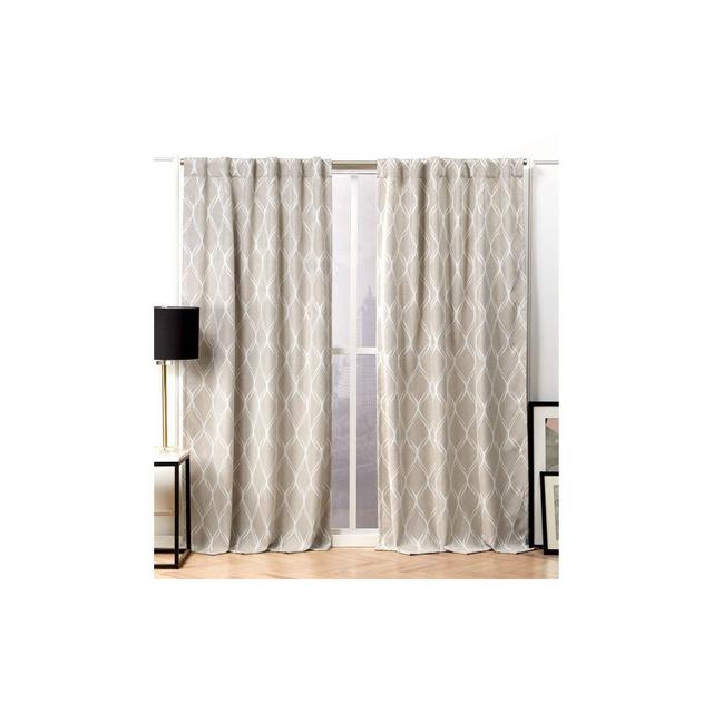 Set of 2 84"x52" Circuit Hidden Tap Top Blackout Curtain Panel Linen - Nicole Miller