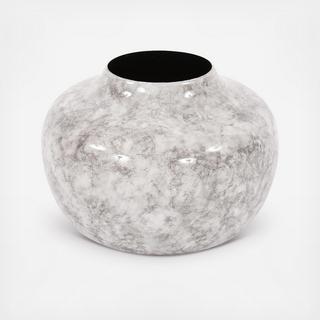 Small Round Marble Iron Pod Vase