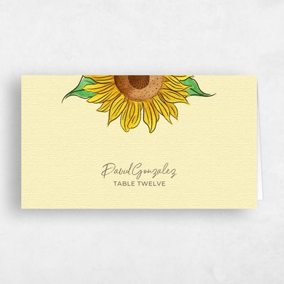 Yellow Wedding Place Card - Bonnie