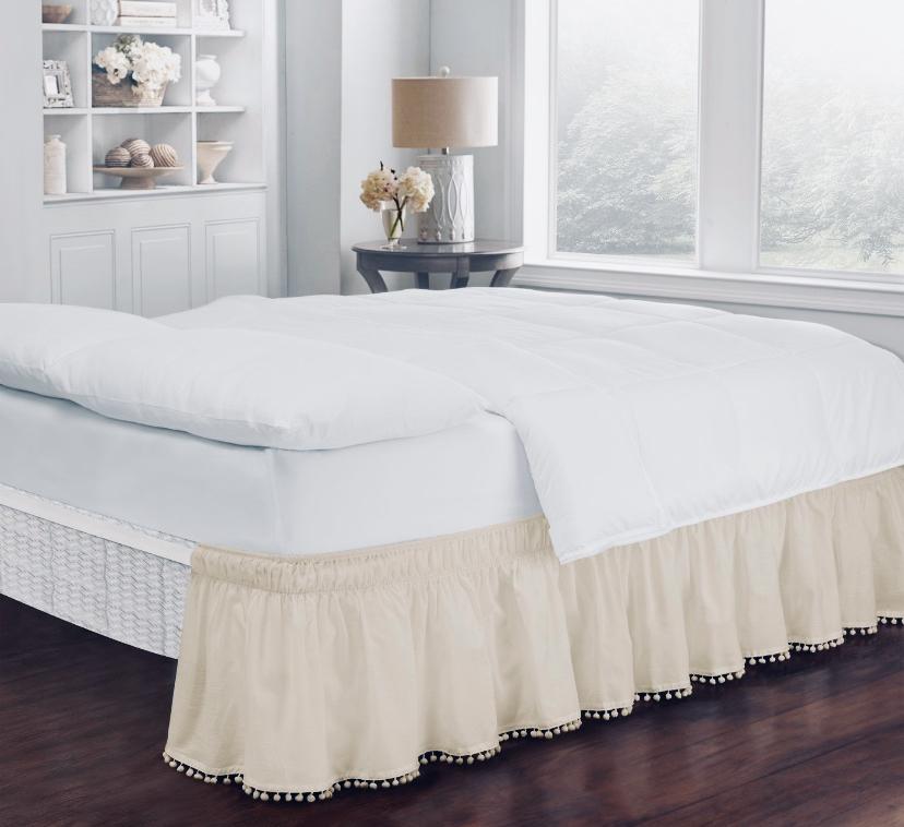 Wayfair Bed Skirt: Cream (QUEEN)