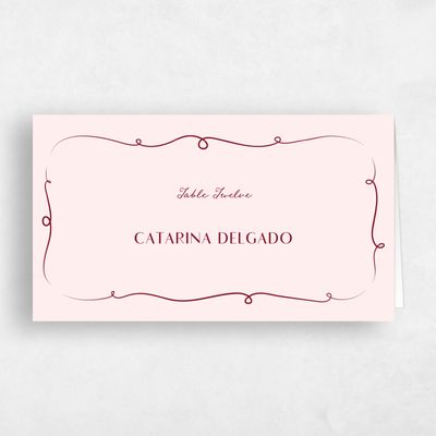 Lightest Blush, Pink Wedding Place Card - Kasey