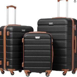 Coolife Luggage 3 Piece Set Suitcase Spinner Hardshell Lightweight TSA Lock