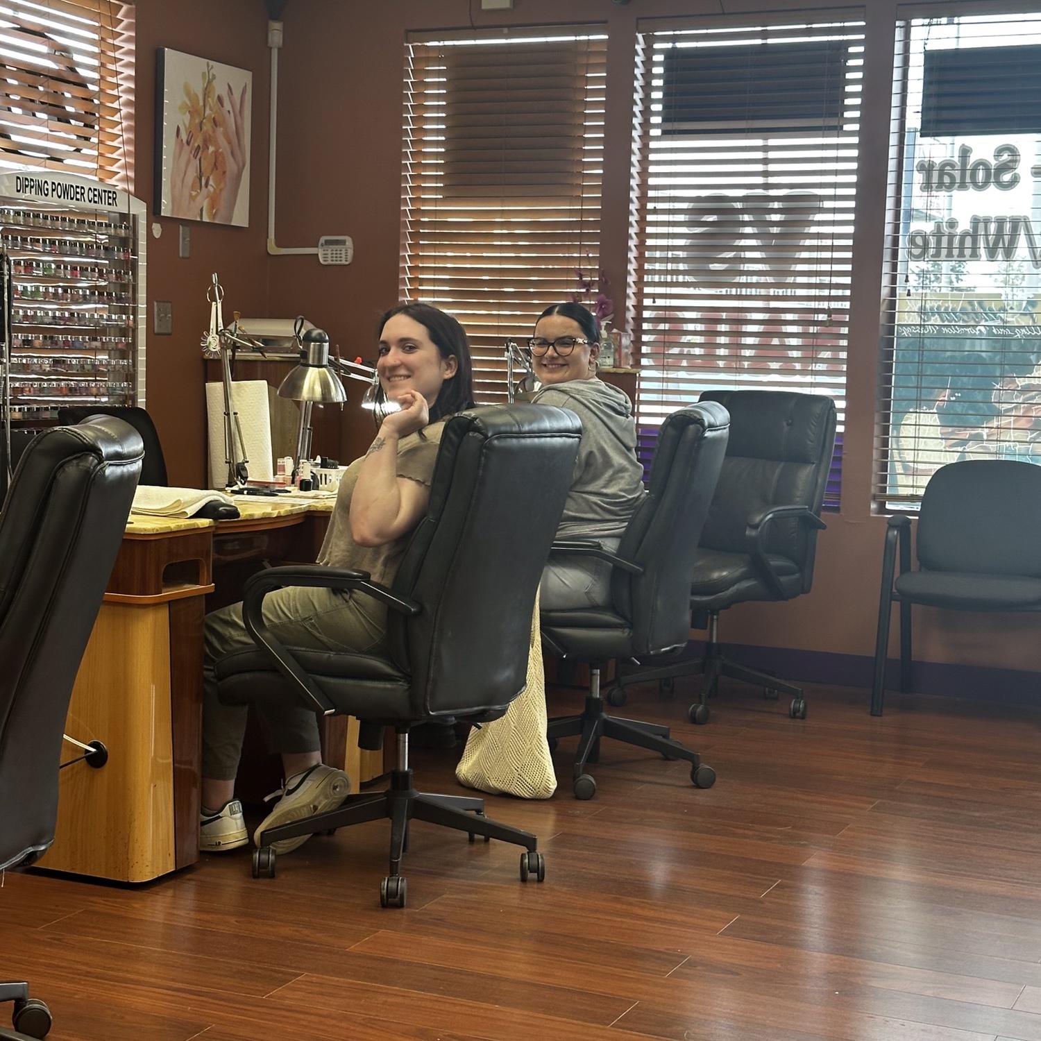 Mikayla and Ava getting proposal nails done!