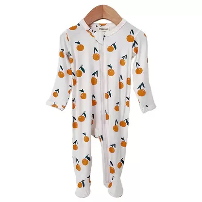 Basic Zipper Footie, Oranges