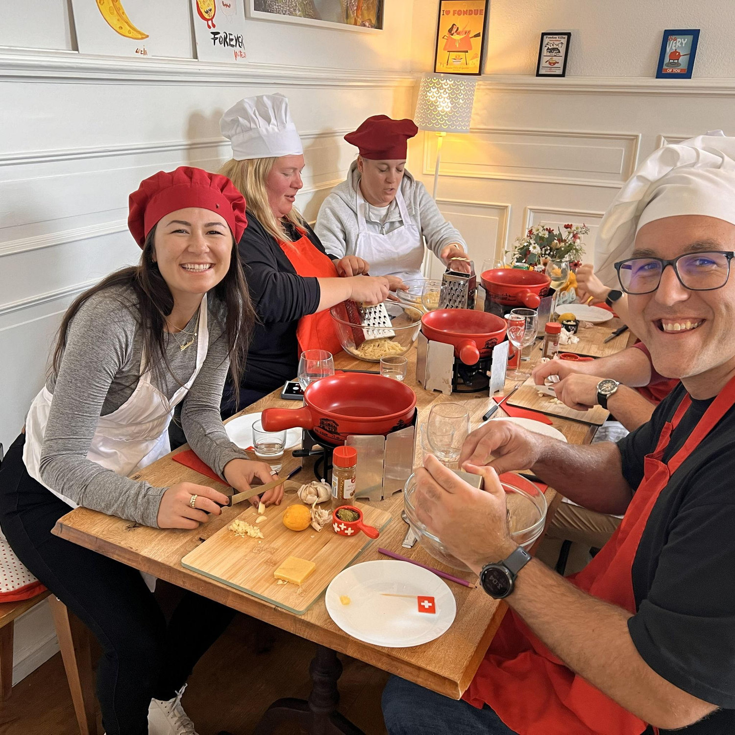 Learning how to make Fondue the right way! We love to do a cooking class anytime we travel somewhere new to try and experience the culture and authentic cuisine! Plus, Paulina is an amazing cook.