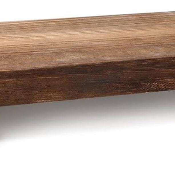Amyhill Wood Pedestal Stand Kitchen Soap Tray Farmhouse Wooden Riser Stand for Kitchen Bathroom Counter Table Decor Plant Candle Vases Display (Dark Brown, 12 x 7 inch)