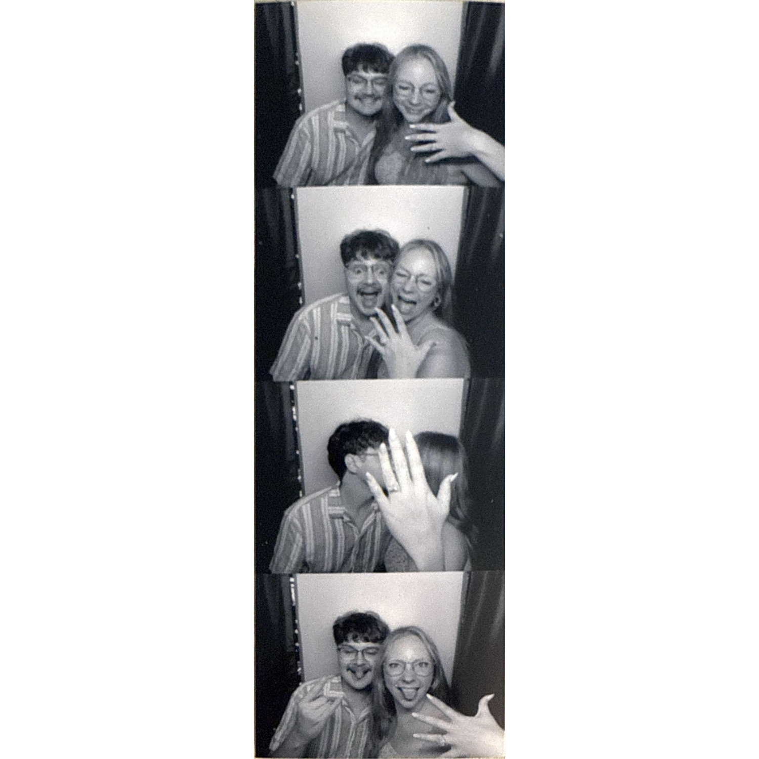 Our "engagement photos" in the photo booth of a St. Augustine bar.